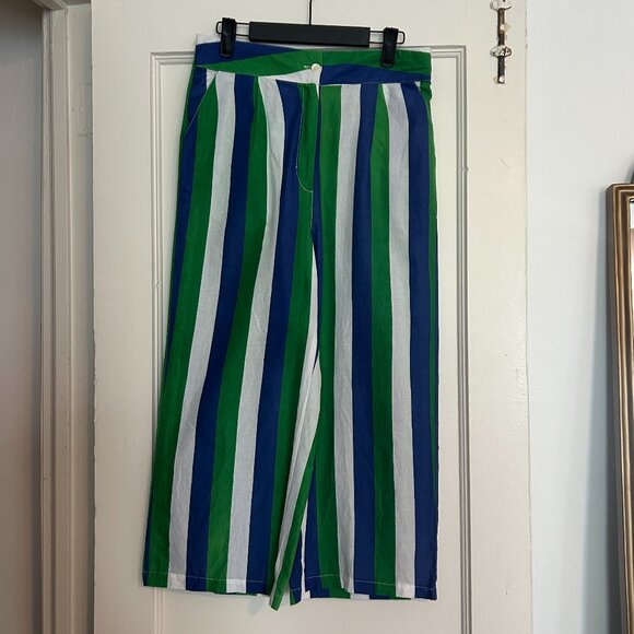 Judith Lacroix Striped Lightweight Culottes - Size M - Picture 2 of 9